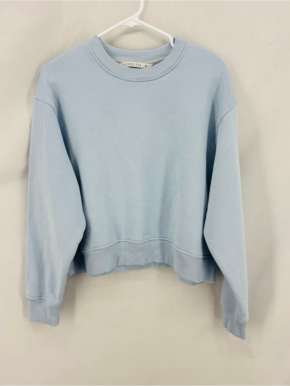 Free Fly Northcoast Fleece Crew Sweatshirt Light Blue Pullover Medium